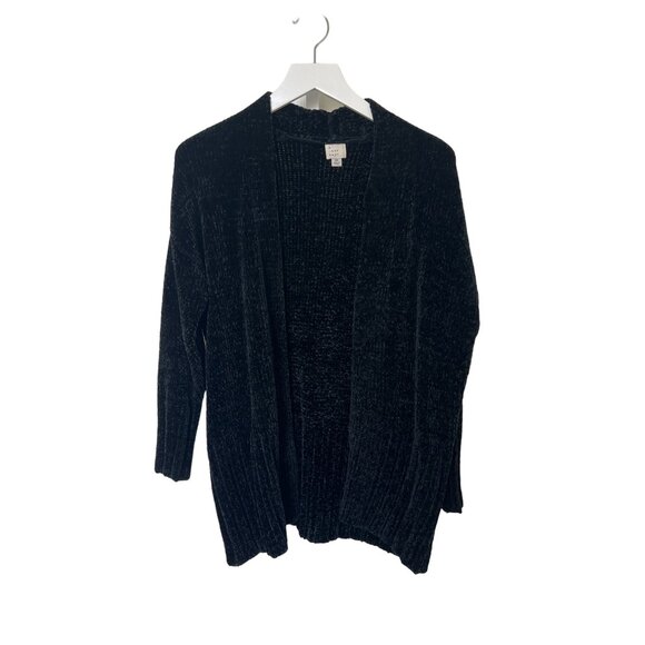 A New Day Black Chenille Open-Front Cardigan - Picture 2 of 4